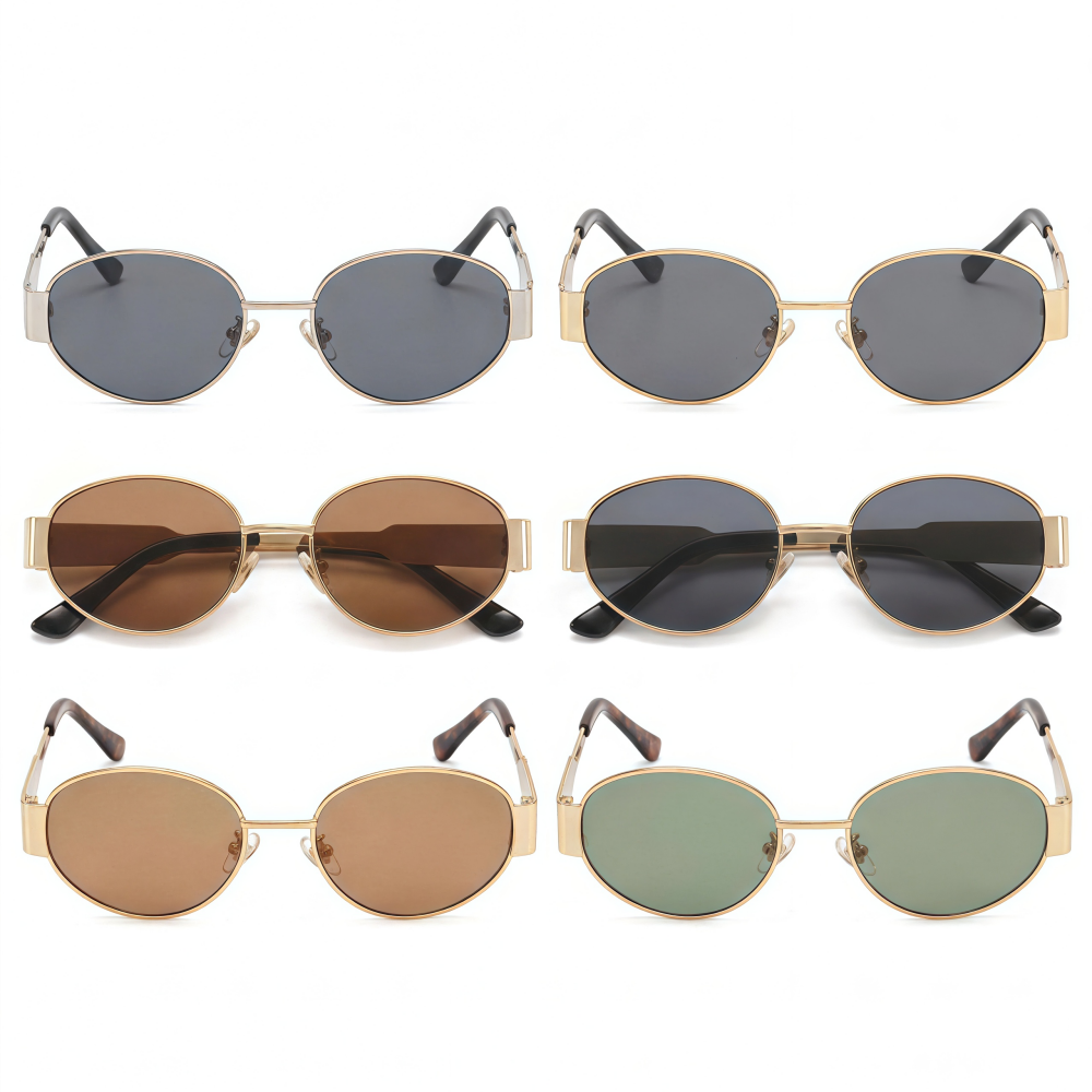Men Fashion Photography - Retro Metal Round Frame Sunglasses For