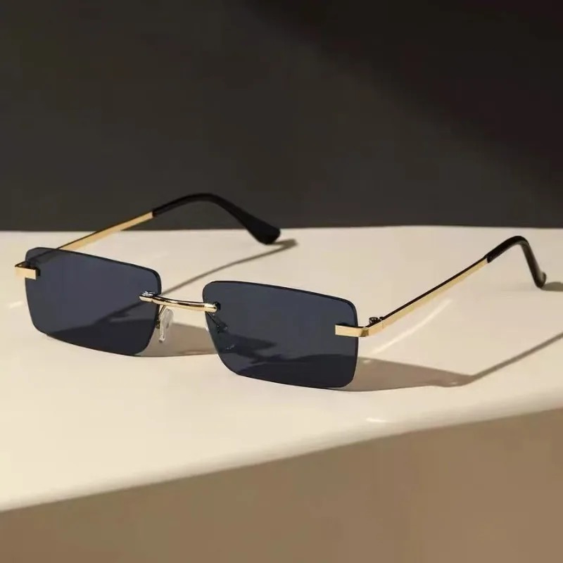 Men'S Fashion Glasses - Retro Men Metal Square Rimless Sunglasses