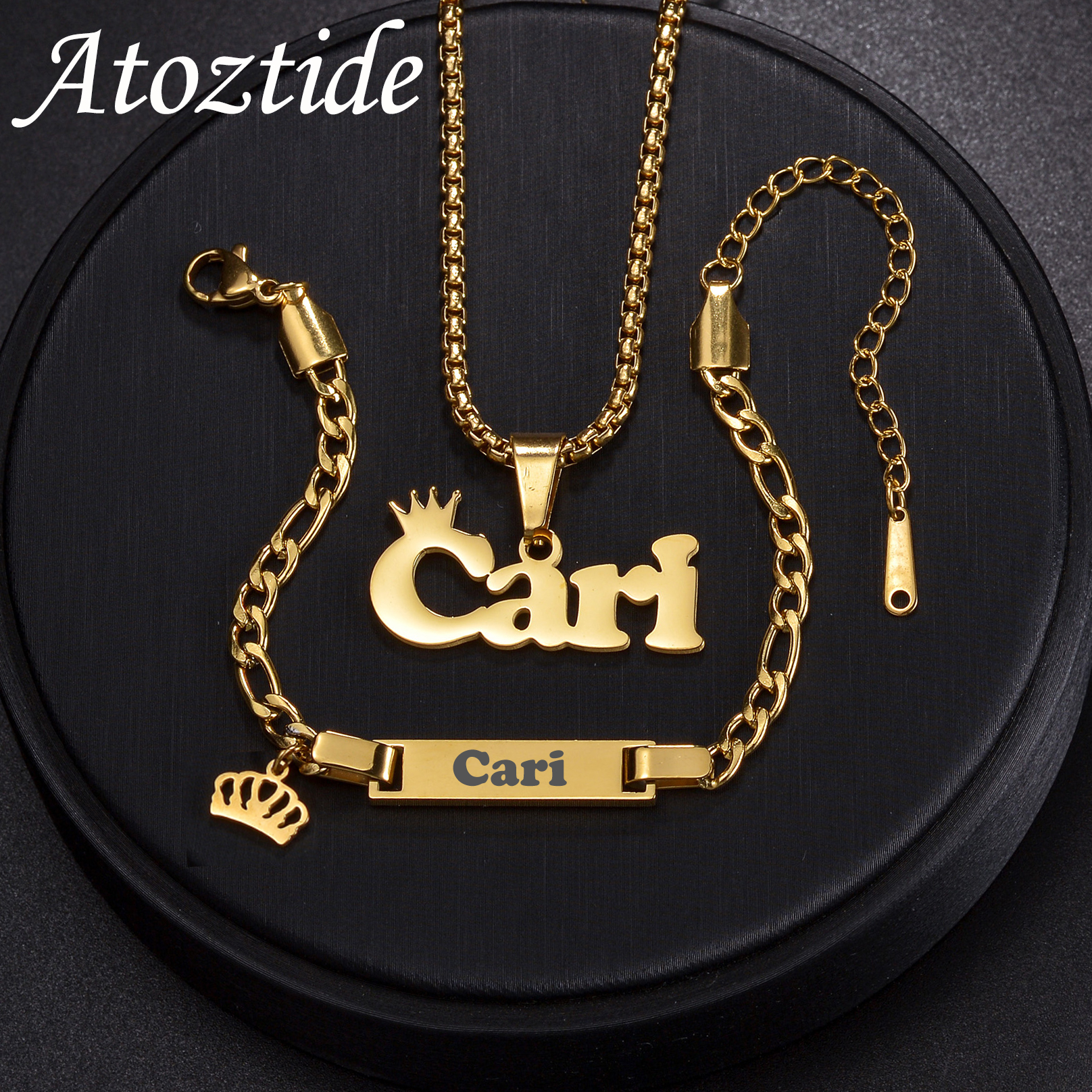 Men Fashion Kids - Atoztide Personalized Custom Names Necklace Bracelet