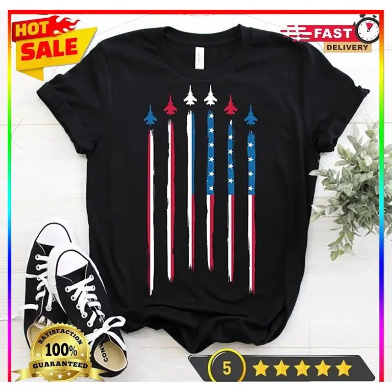 Military Shirt Men - Pilot Airplane American Flag Military Jet