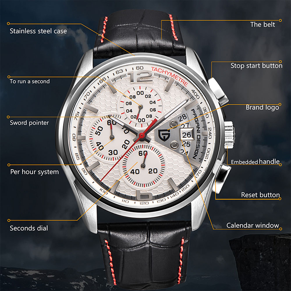 Mens Fashion Modern - PAGANI DESIGN New PD-3306 Chronograph Men