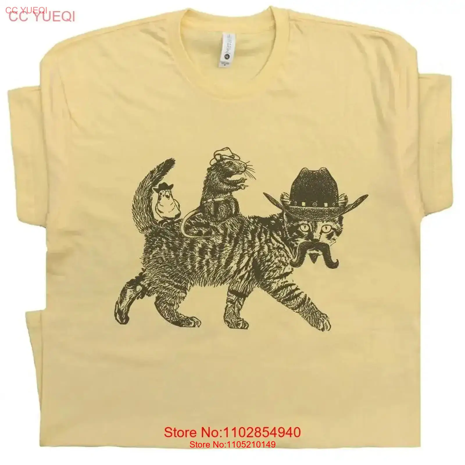 Men Fashion Kids - Cowboy Cat T Shirt Meowdy Funny