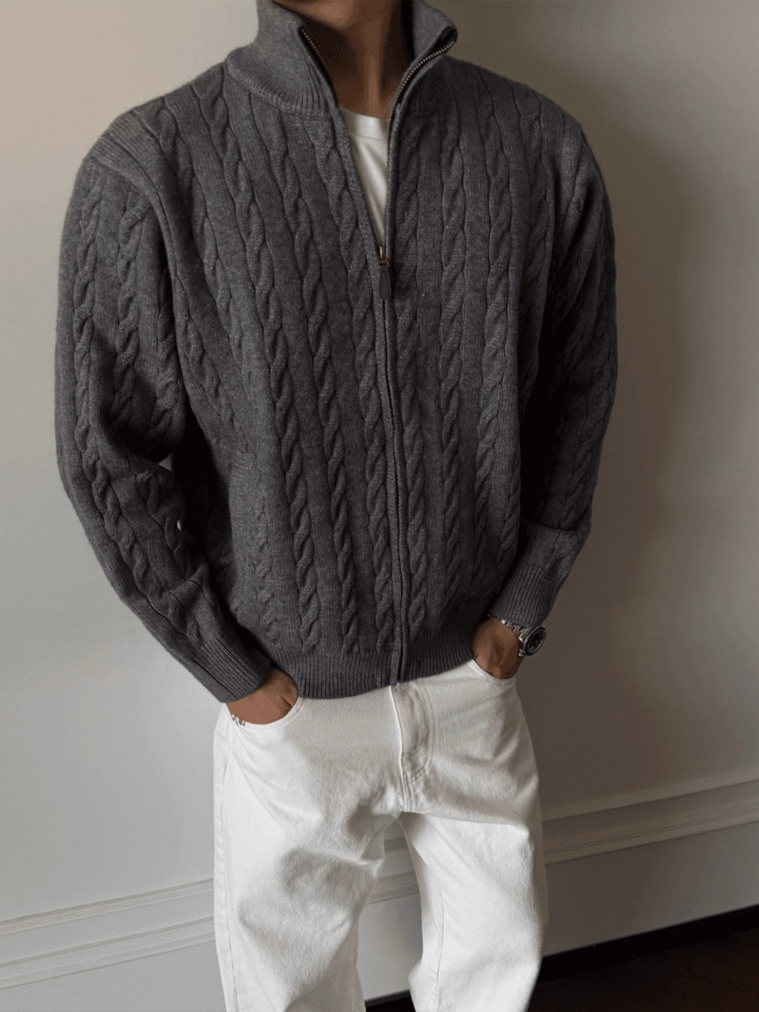 Fur Collar Pullovers Anime Men - Mens Fashion Style Images 리뷰 및 가격