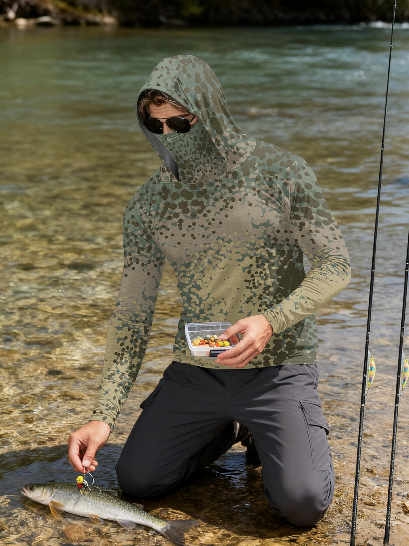 Men's Fishing Hooded Long-Slee - Military Shirt Men 리뷰 및 가격