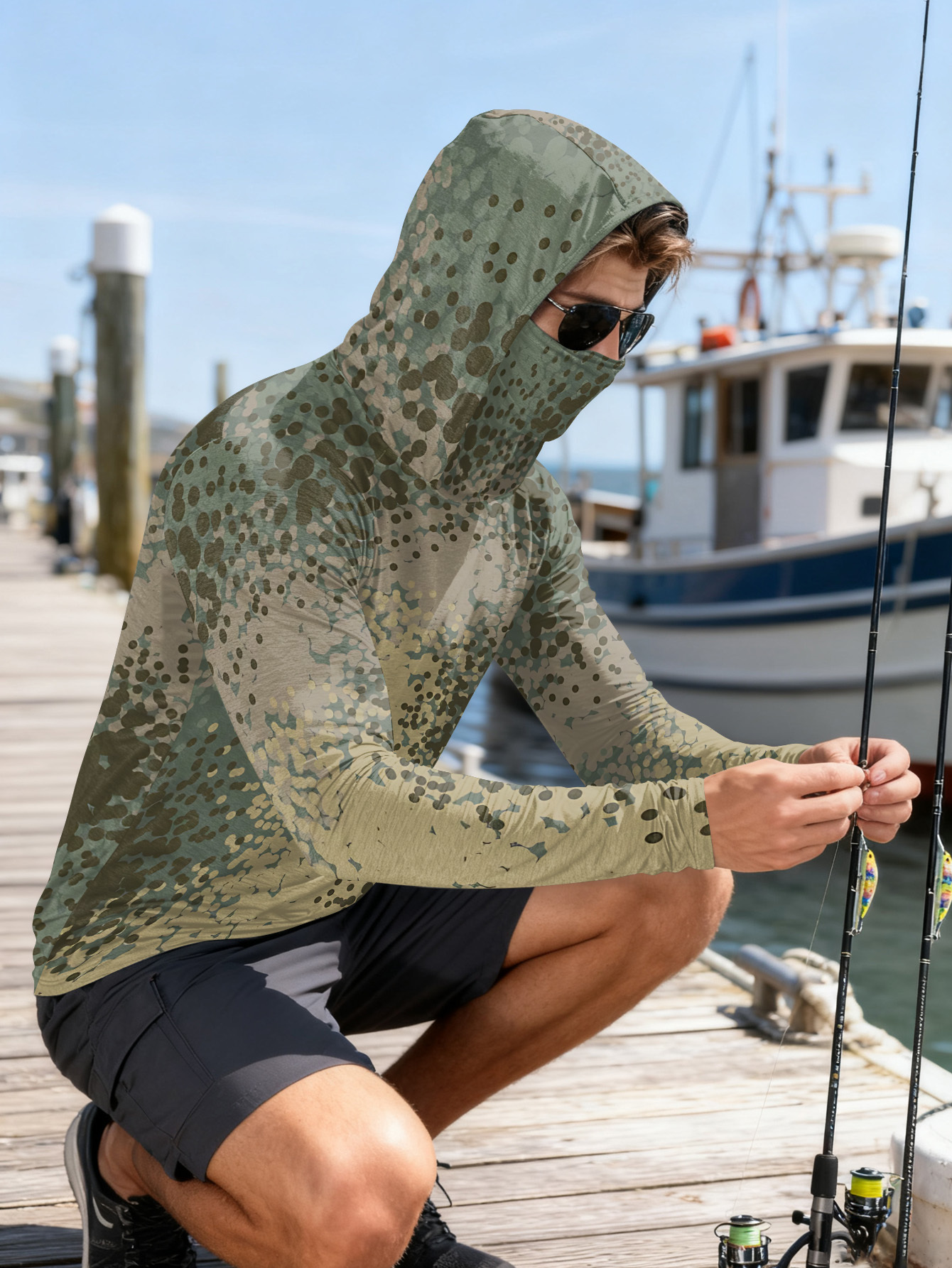 Men's Fishing Hooded Long-Slee - Military Shirt Men 리뷰 및 가격