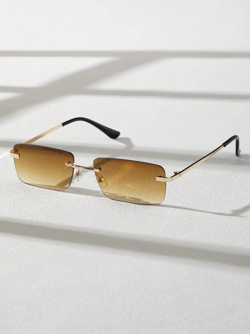 Retro Men Metal Square Rimless - Men'S Fashion Glasses 리뷰 및 가격