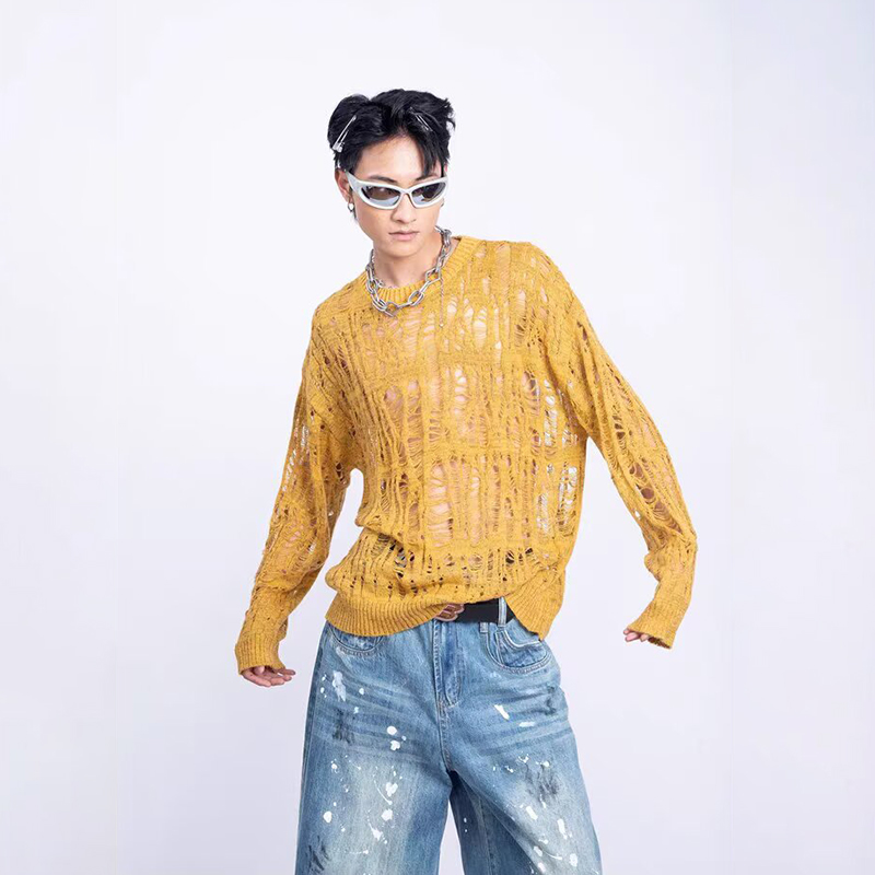 Vintage Ripped Hollow Out Mesh - Mens Fashion Mullet 리뷰 및 가격