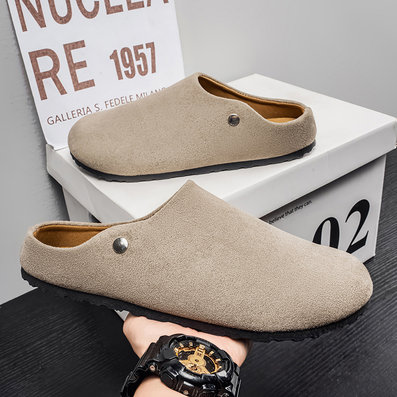 Men Suede Leather Slippers Mul - Mens Fashion Mullet 리뷰 및 가격