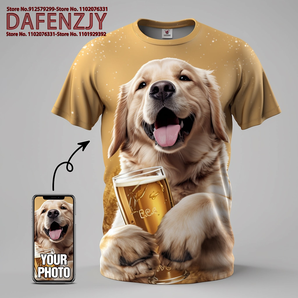Custom Funny Pet Photo 3D All  - Men Fashion Kids 리뷰 및 가격