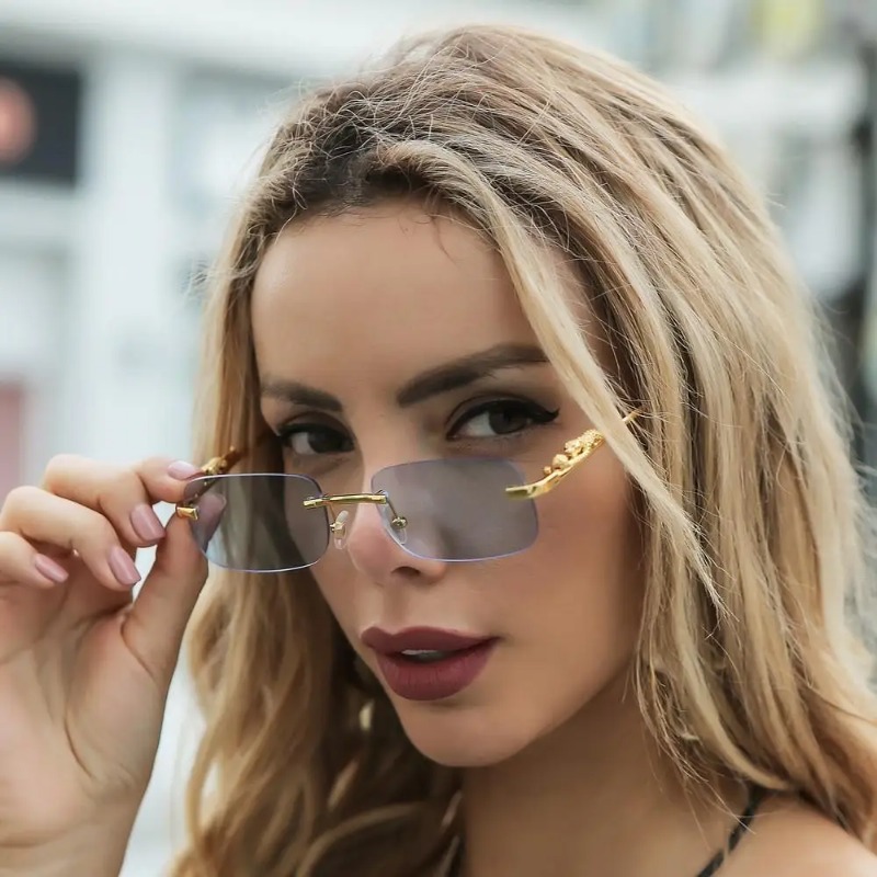 Rimless Small Square Sunglasse - Men'S Fashion Glasses 리뷰 및 가격