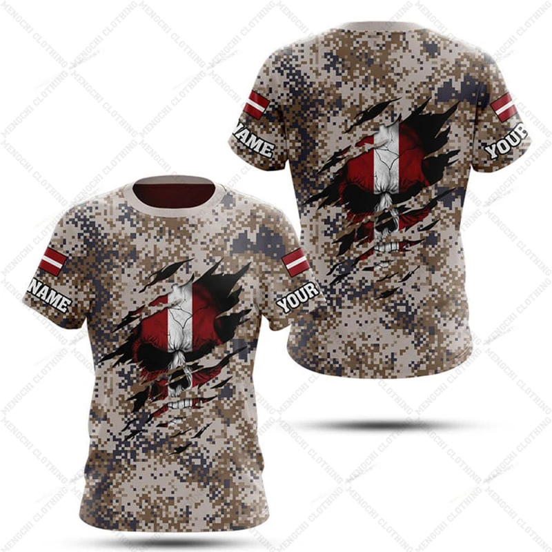 Custom Name Latvia Camouflage  - Military Shirt Men 리뷰 및 가격