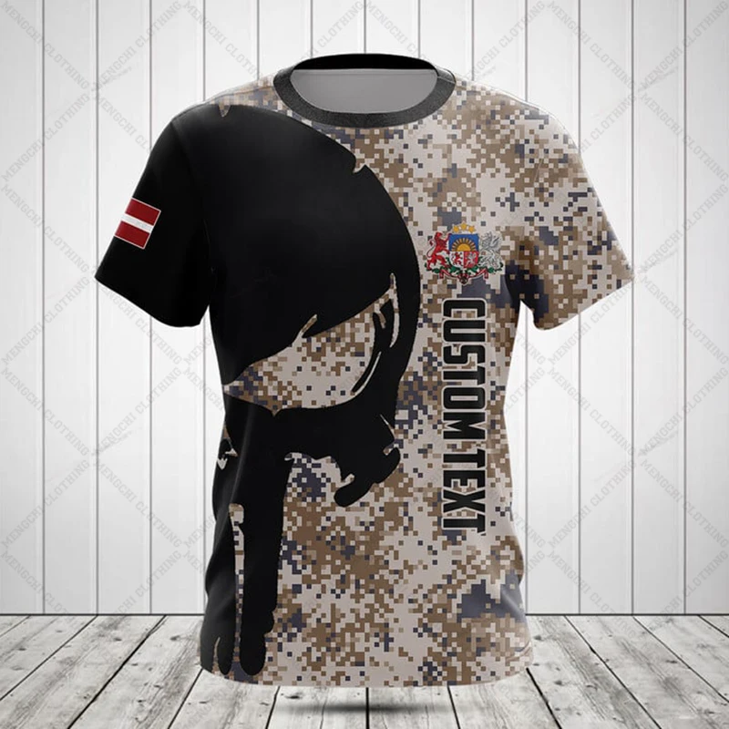 Custom Name Latvia Camouflage  - Military Shirt Men 리뷰 및 가격