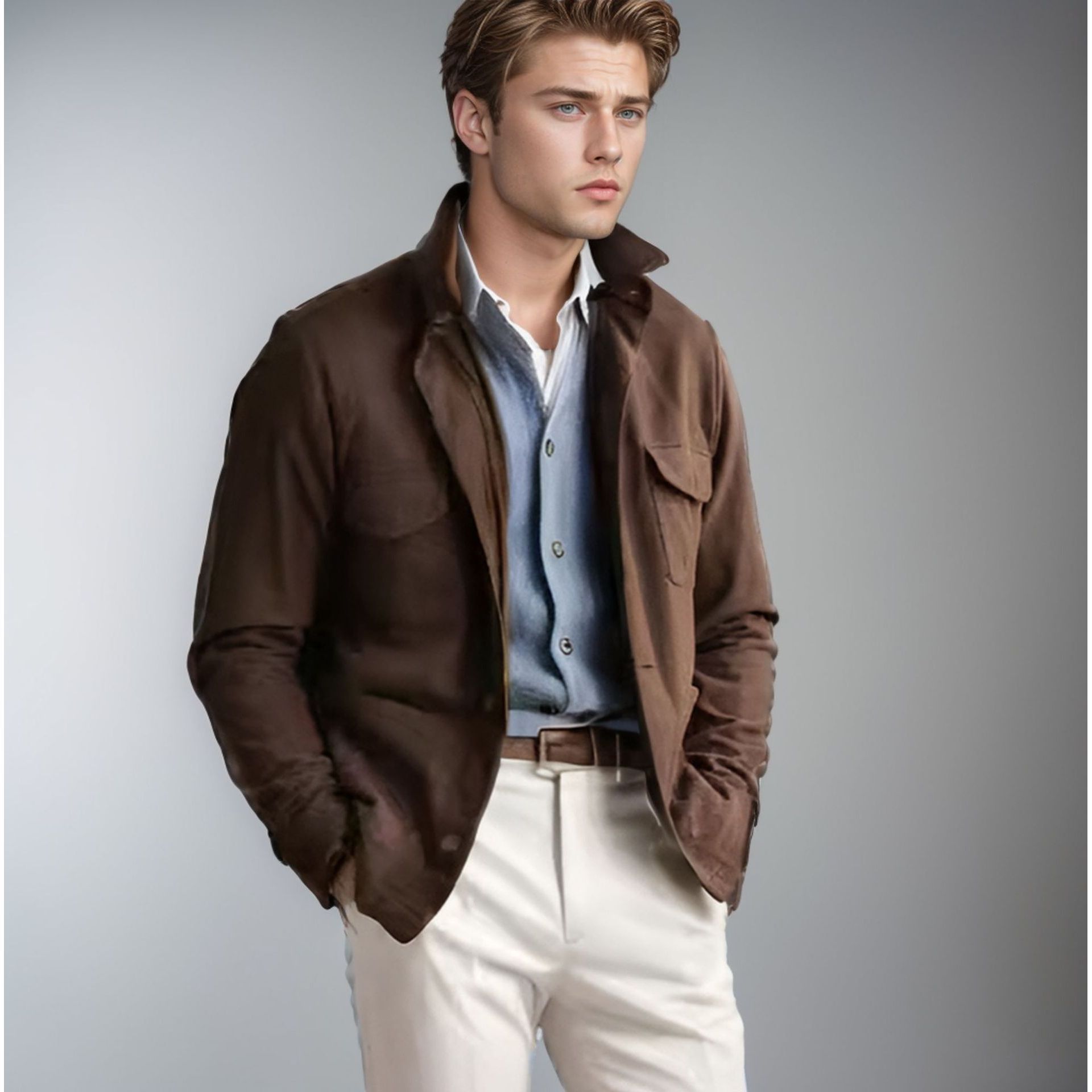Wool Blend Jacket Man Classic  - Mens Fashion Style Images 리뷰 및 가격