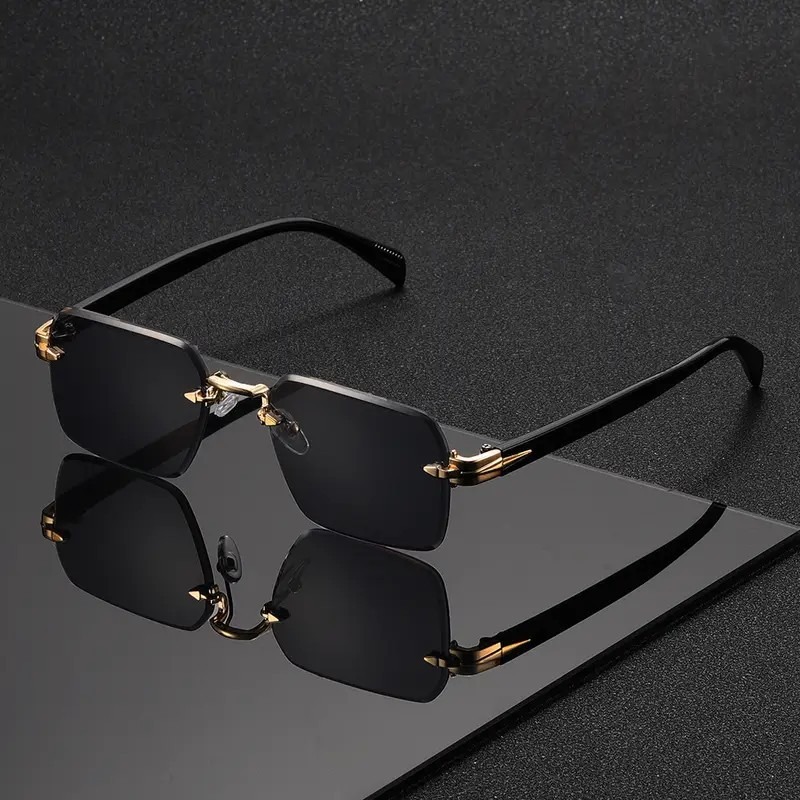 Rimless Sunglasses Rectangle F - Men'S Fashion Glasses 리뷰 및 가격