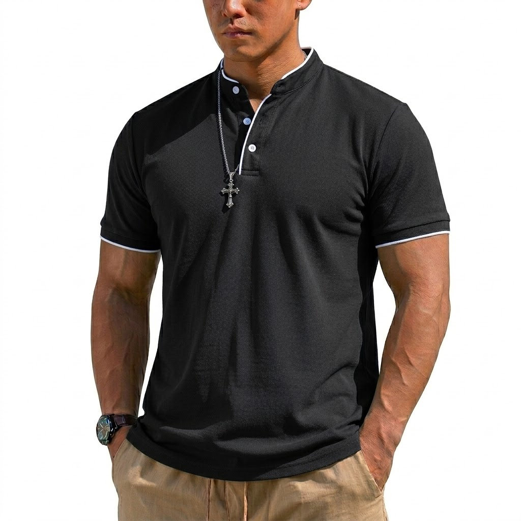 Summer Short Sleeve Henley Shi - Mens Fashion Modern 리뷰 및 가격