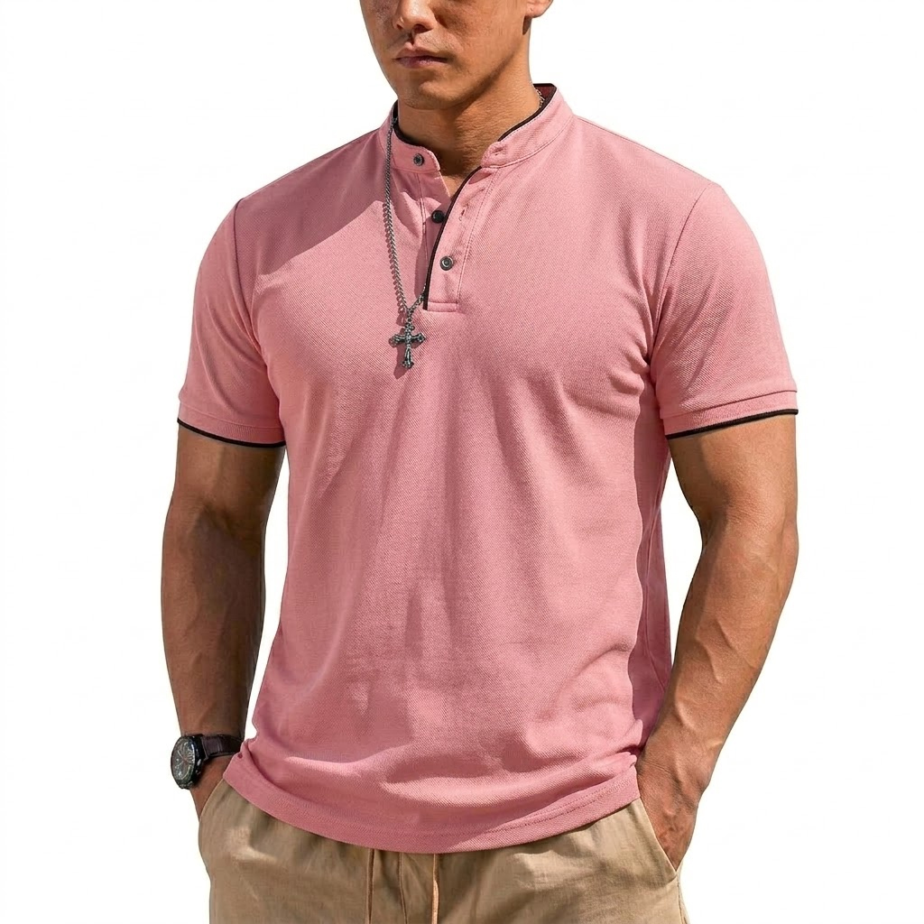 Summer Short Sleeve Henley Shi - Mens Fashion Modern 리뷰 및 가격