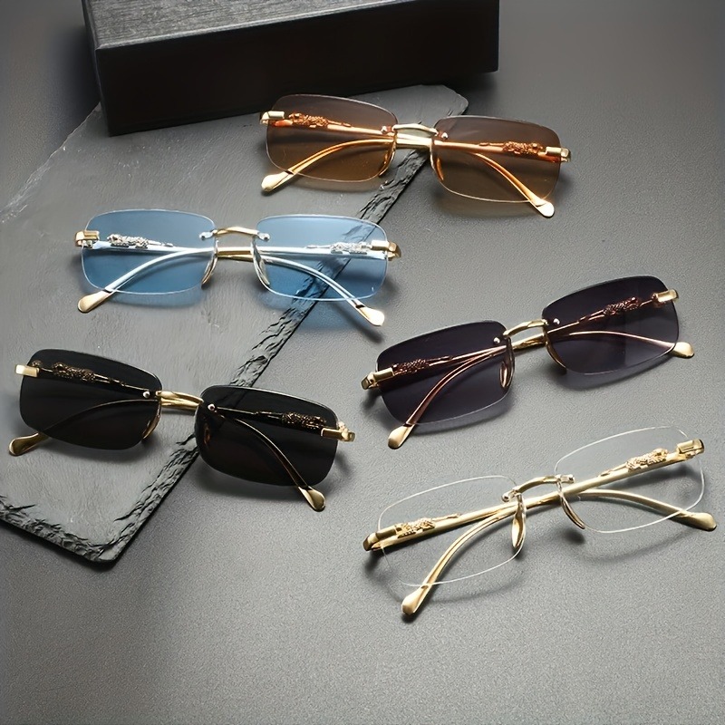 Fashion Rimless Metal Sunglass - Men'S Fashion Glasses 리뷰 및 가격