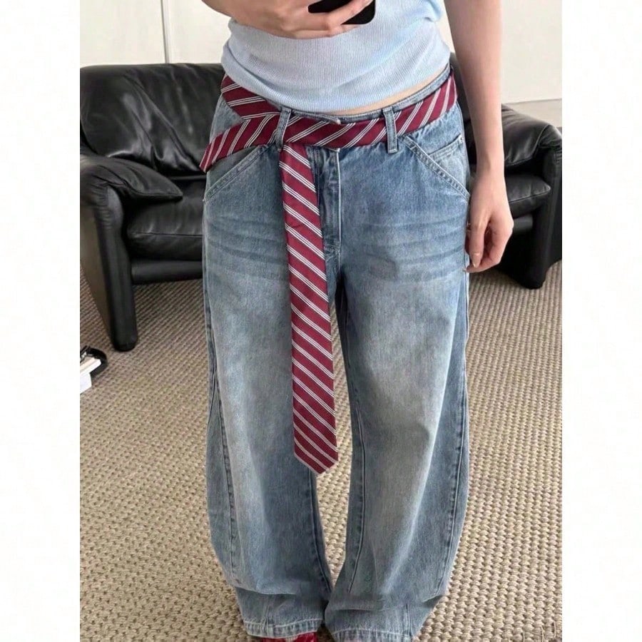 1Pc Bright Red Striped Necktie - Men Fashion Photography 리뷰 및 가격